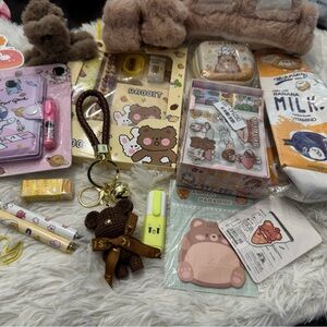 Kawaii stationary bag and accessories more than 15 cute items ready for a gift.